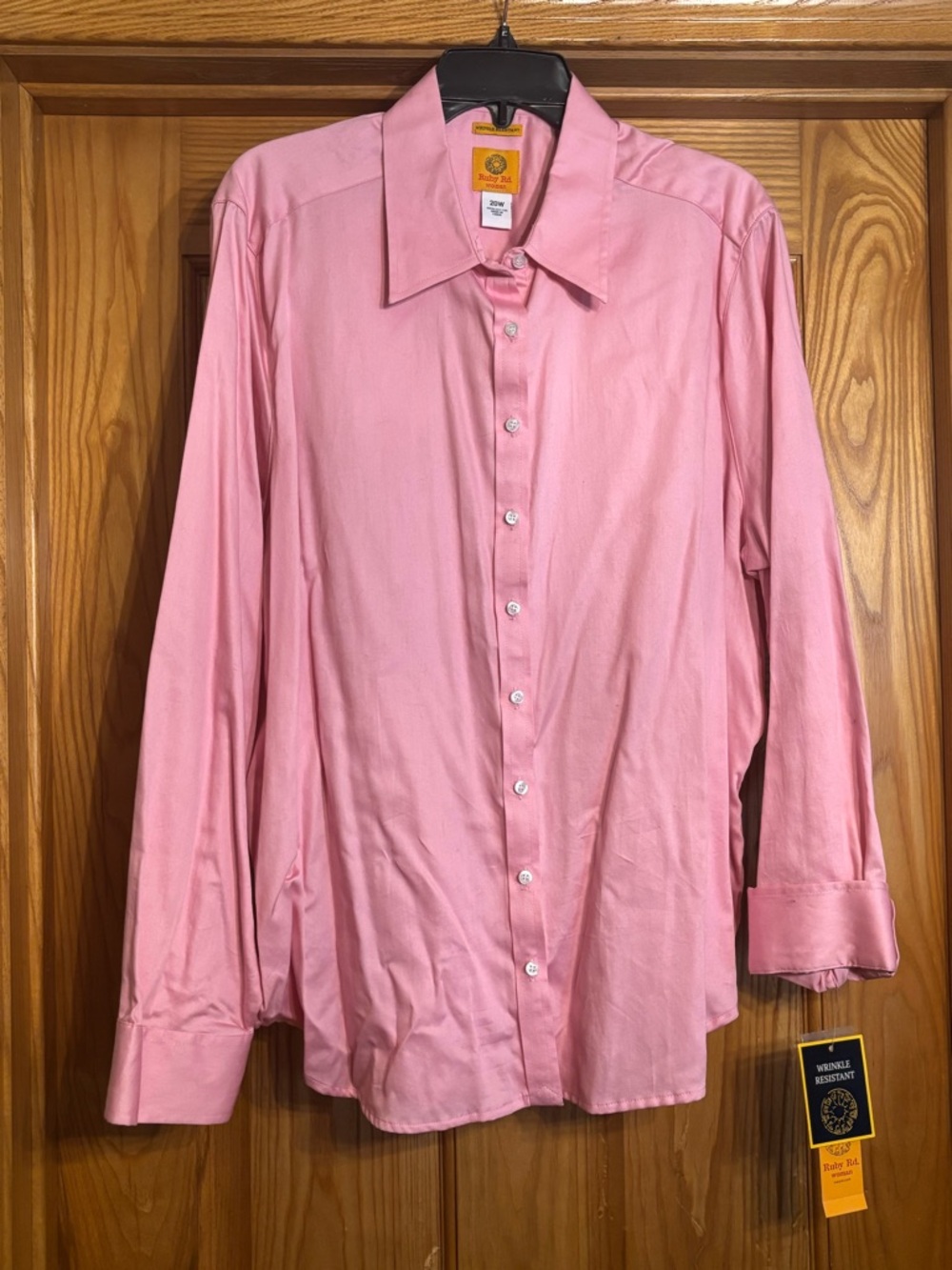 Ruby Road Women’s Pink Dress Shirt - Classic Button-Down Sz 20W, NWT